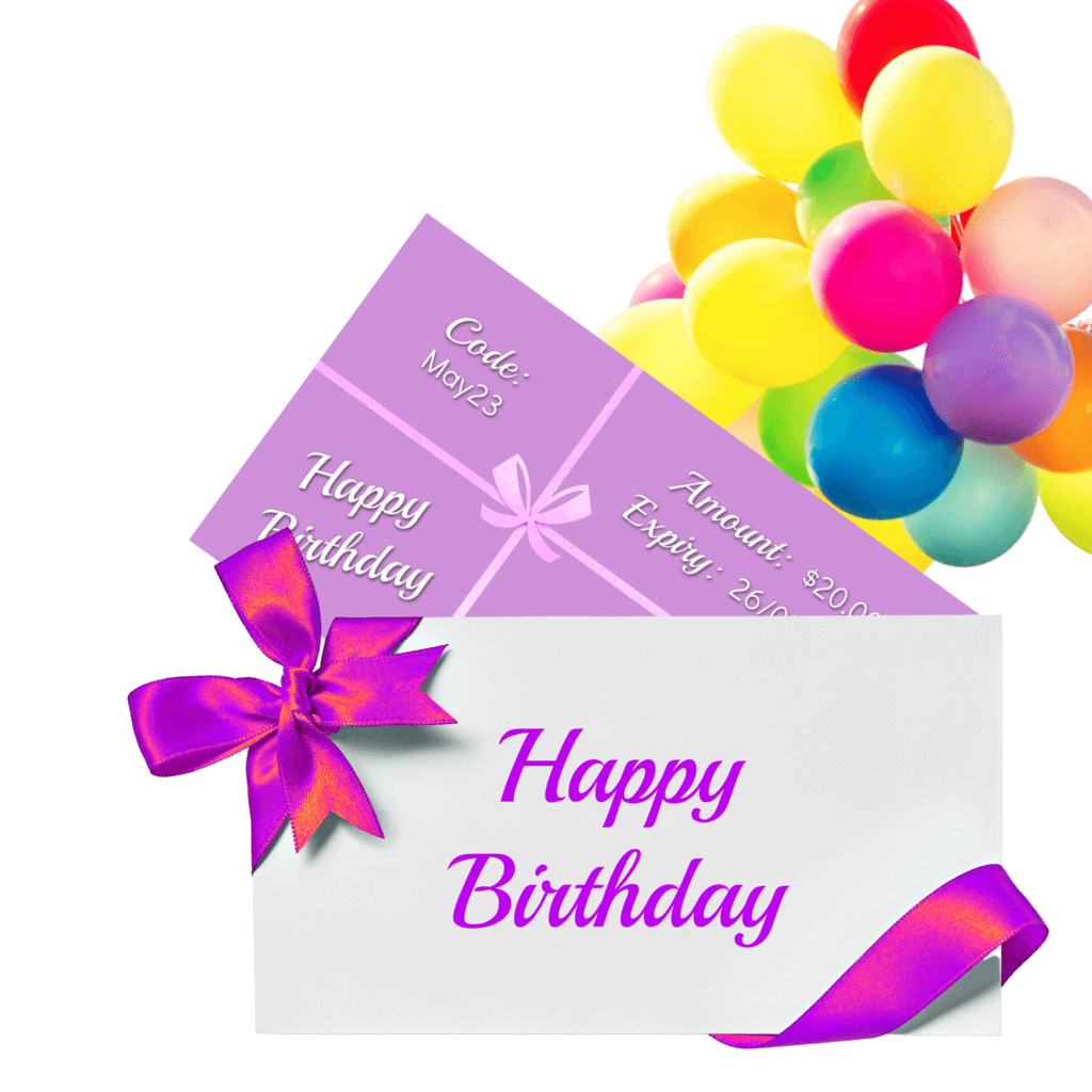 happy birthday gift card voucher from MaxineFaye handcrafted beaded jewellery