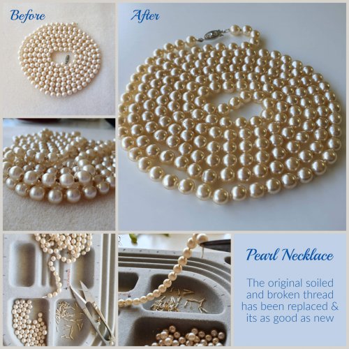repairing a knotted pearl necklace